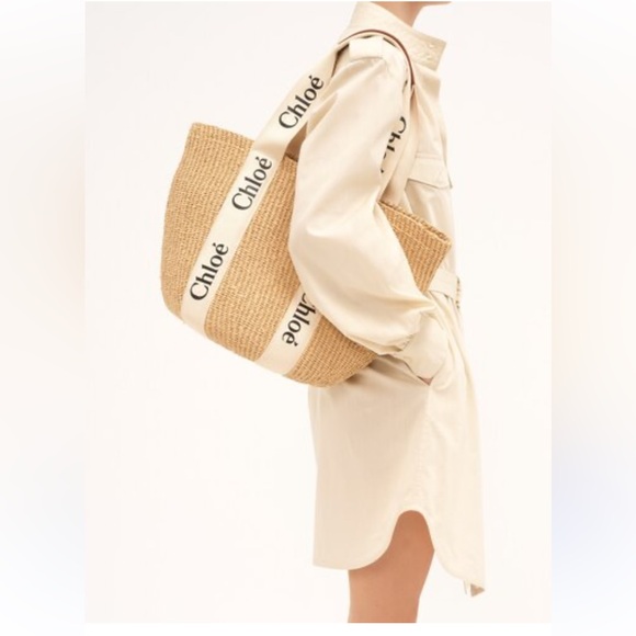 Chloe x Mifuko Woody Large raffia tote - Picture 3 of 12
